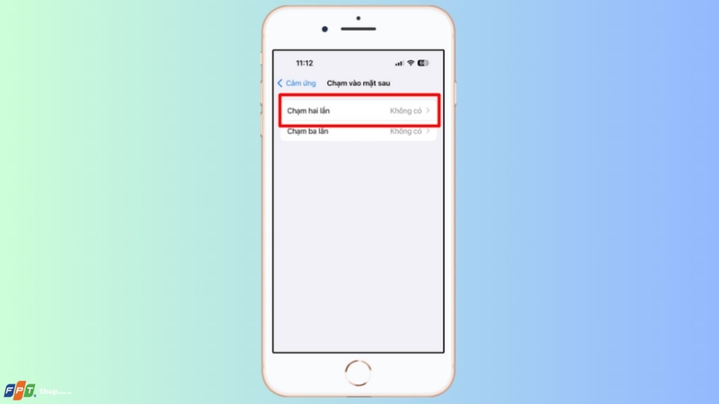 Sau đó chọn Chạm hai lần