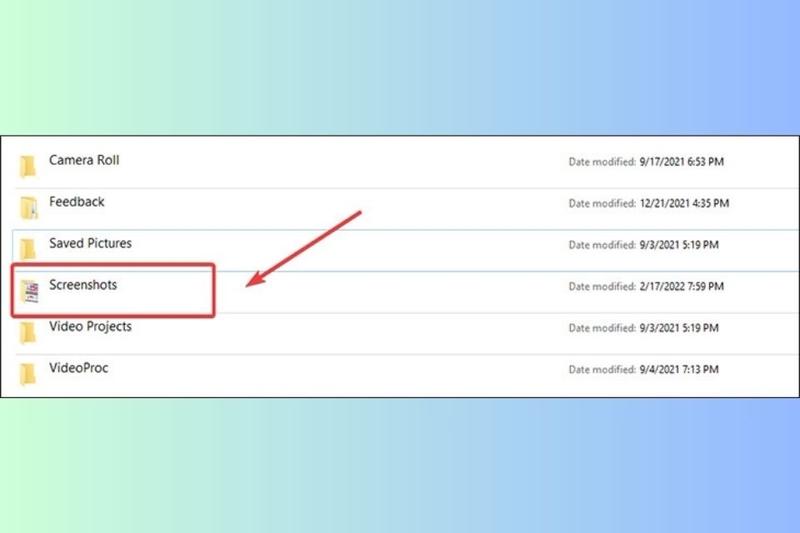 Tiến hành mở thư mục&nbsp;Screenshots