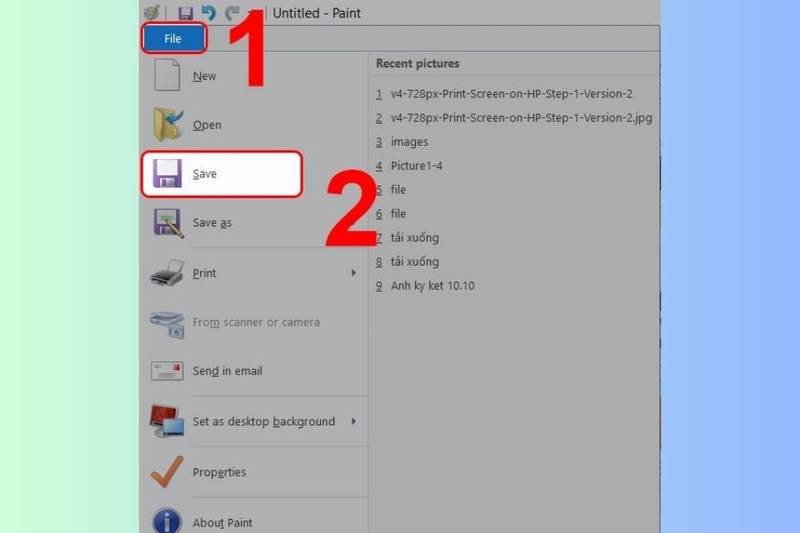 Lưu ảnh bằng cách nhấn tổ hợp phím&nbsp;Ctrl + V