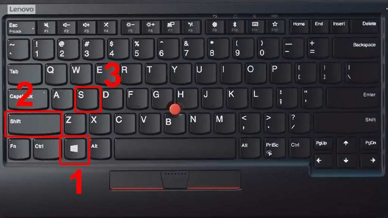 Lựa chọn tổ hợp phím Windows + Shift + S