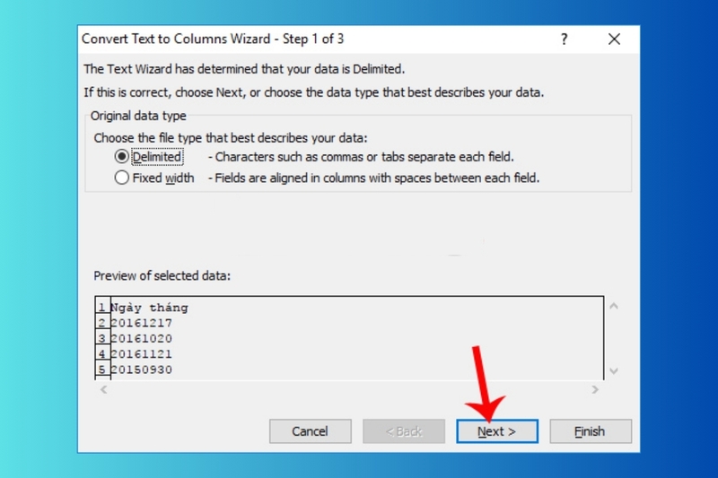 cách chuyển dãy số thành ngày tháng hình 4