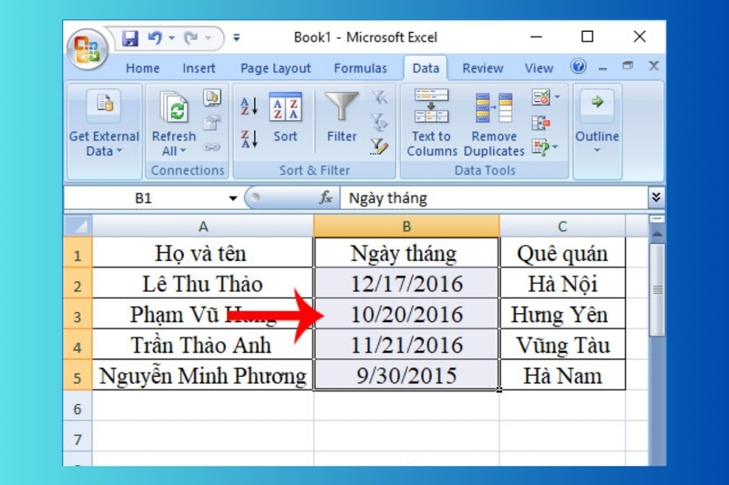 cách chuyển dãy số thành ngày tháng hình 7