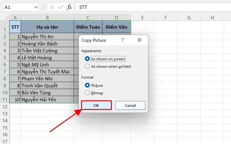 cách chuyển file excel sang ảnh - Hình 2