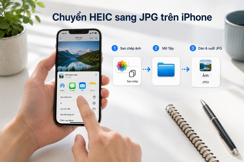 Cách chuyển HEIC sang JPG trên iPhone