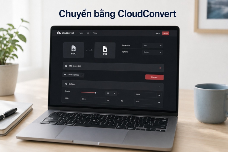 Chuyển HEIC sang JPG bằng CloudConvert