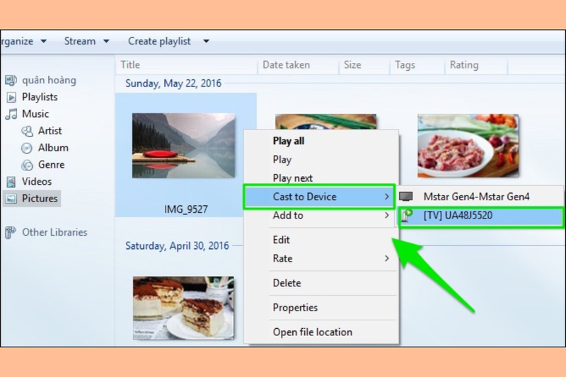 C&aacute;ch chuyển h&igrave;nh ảnh từ laptop l&ecirc;n tivi (4)