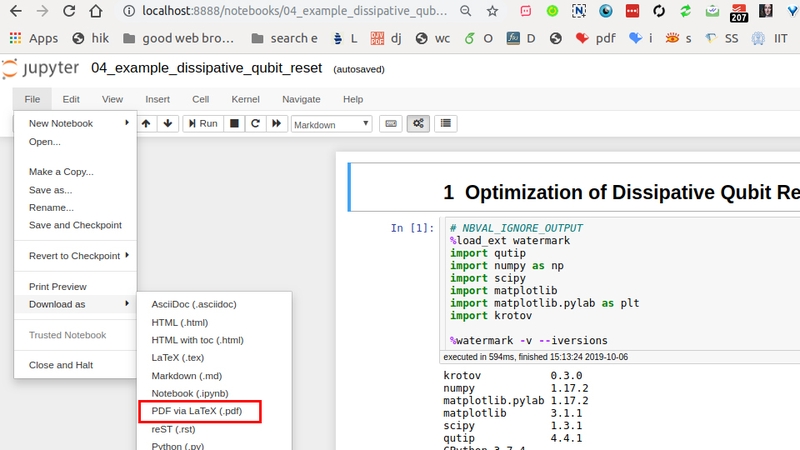 Chọn Download as rồi nhấn PDF via LaTex