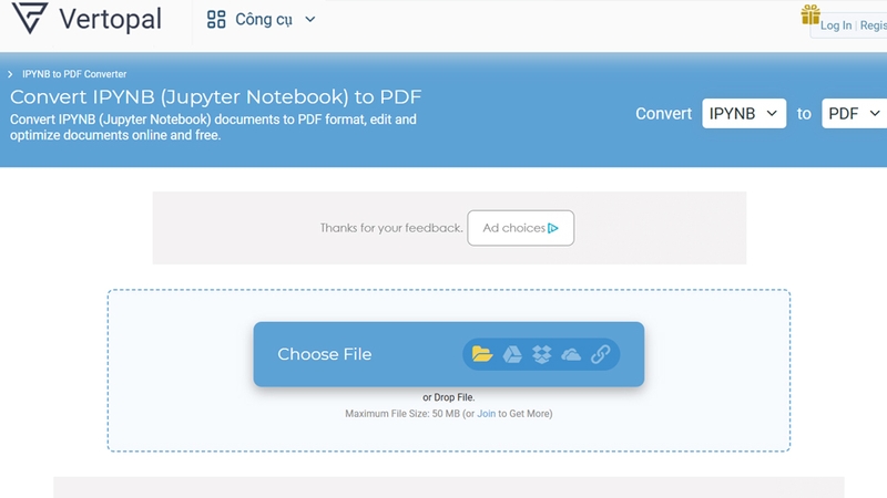 Vertopal hỗ trợ xử lý file IPYNB nhanh chóng