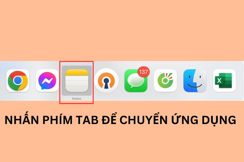 Nhấn Tab để chuyển ứng dụng