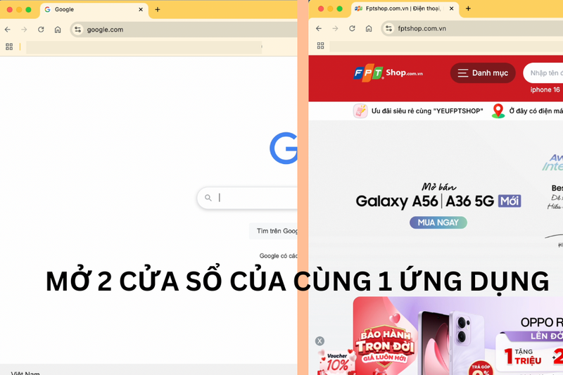 Chuyển đổi giữ các cửa sổ cùng ứng dụng
