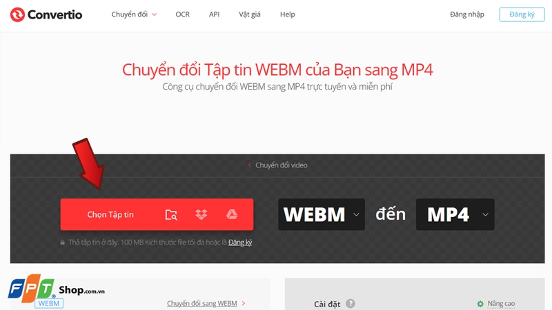Nhấn nút Chọn tập tin