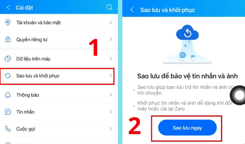 Sao lưu tin nhắn Zalo trên iPhone cũ bước 3