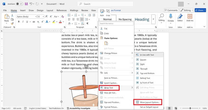 cách cố định hình ảnh trong word hình 4