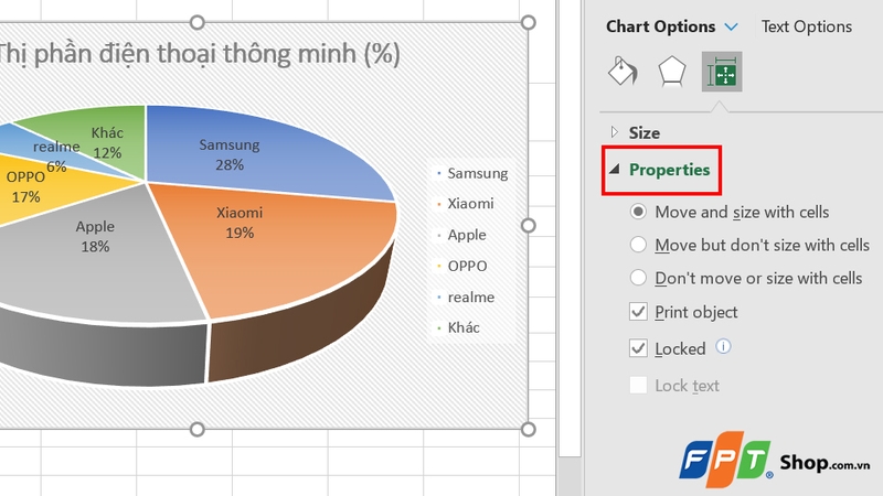 Các tùy chọn trong phần Properties
