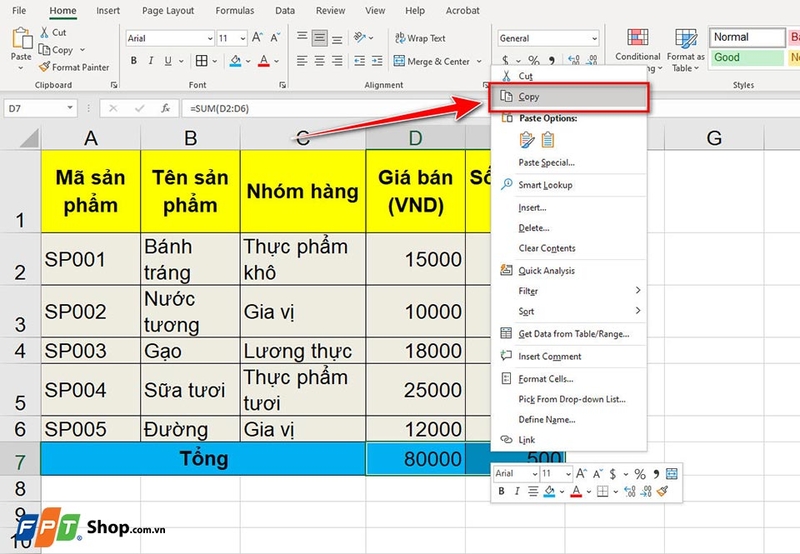 Copy giá trị trong Excel không copy công thức - 04