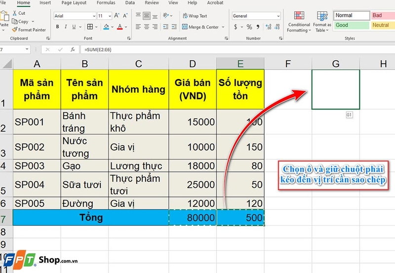 Copy giá trị trong Excel không copy công thức - 09