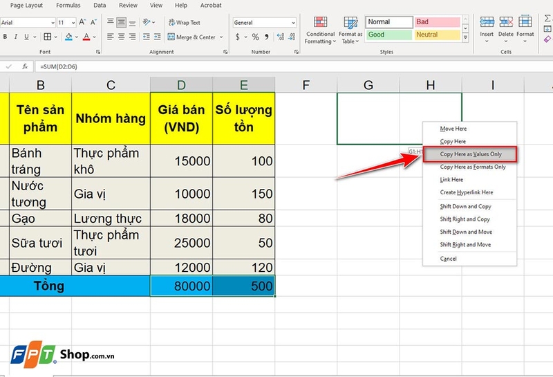 Copy giá trị trong Excel không copy công thức - 10