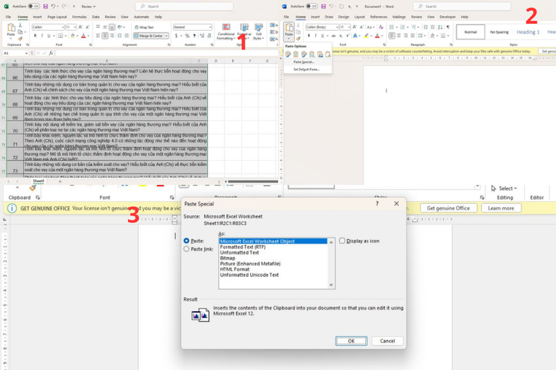 cách copy dữ liệu từ Excel sang Word (12