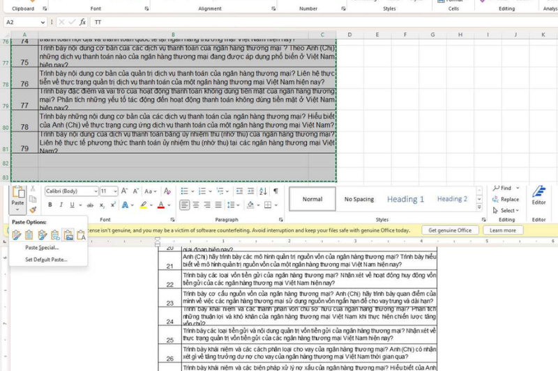 cách copy dữ liệu từ Excel sang Word (3