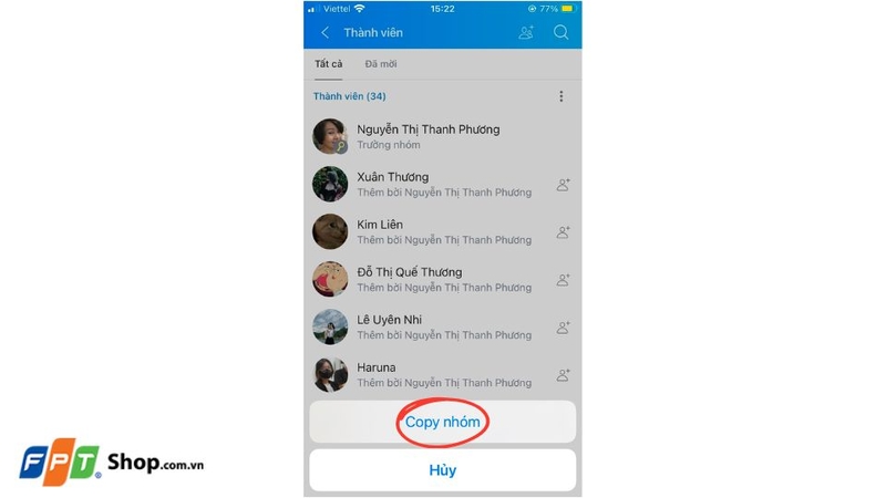 cách copy nhóm Zalo trên điện thoại 4