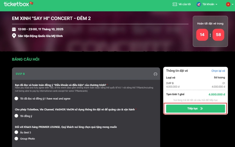 Cách tạo tài khoản TicketBox 8