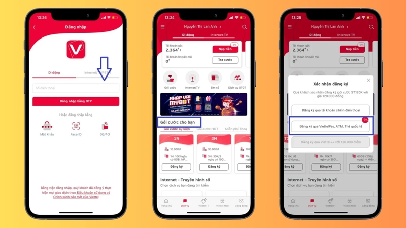 Đăng ký 4G bằng ứng dụng My Viettel