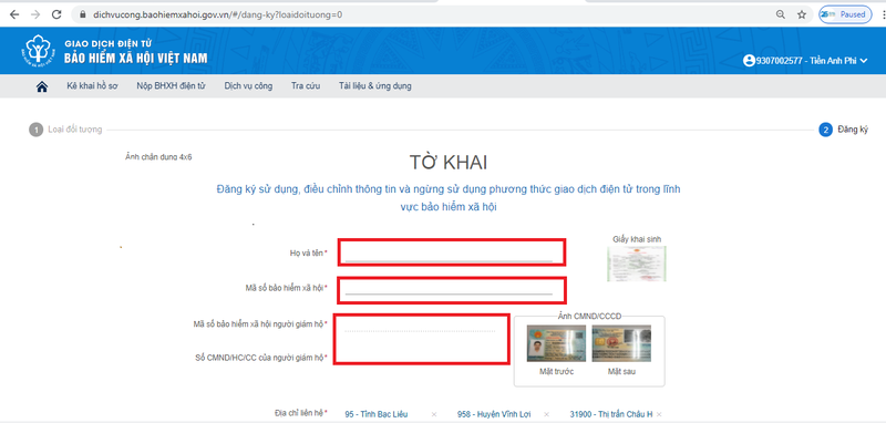 cách đăng ký VssID cho con trên điện thoại hình 12