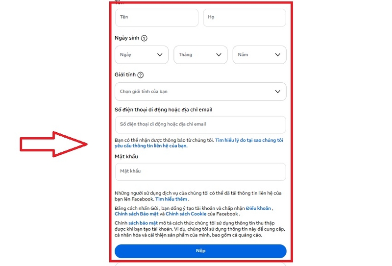 cách đăng ký Facebook bằng số điện thoại 2