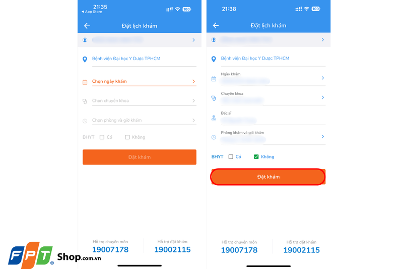 cách đăng ký khám bệnh online Đại Học Y Dược 6