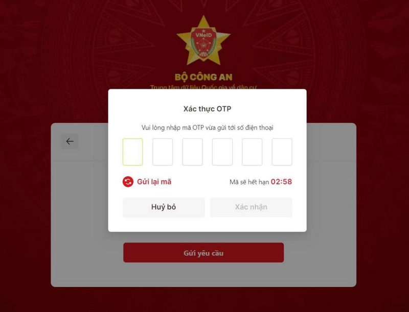 Xác minh bằng mã OTP