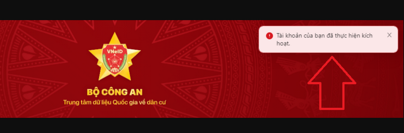 Tài khoản của bạn đã thực hiện kích hoạt