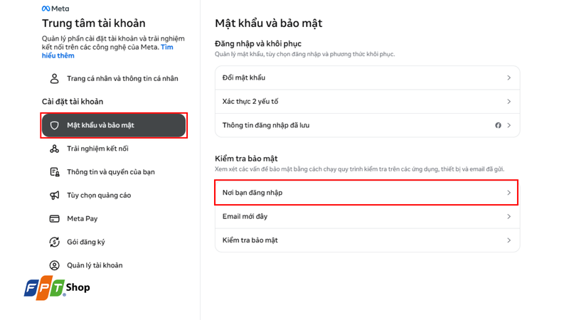 Chọn Nơi bạn đăng nhập