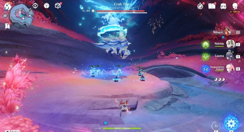 cách đánh bại boss Crab Tsar trong Genshin Impact 3