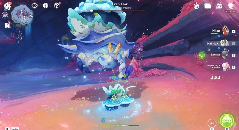 cách đánh bại boss Crab Tsar trong Genshin Impact 4