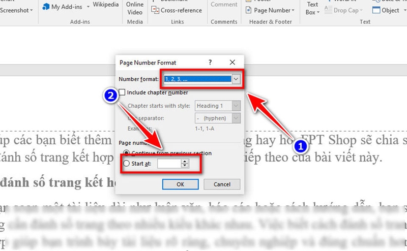 Cách đánh số trang kết hợp trên Word - 06