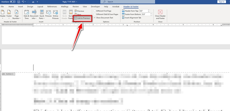 Cách đánh số trang từ trang 2 - 08