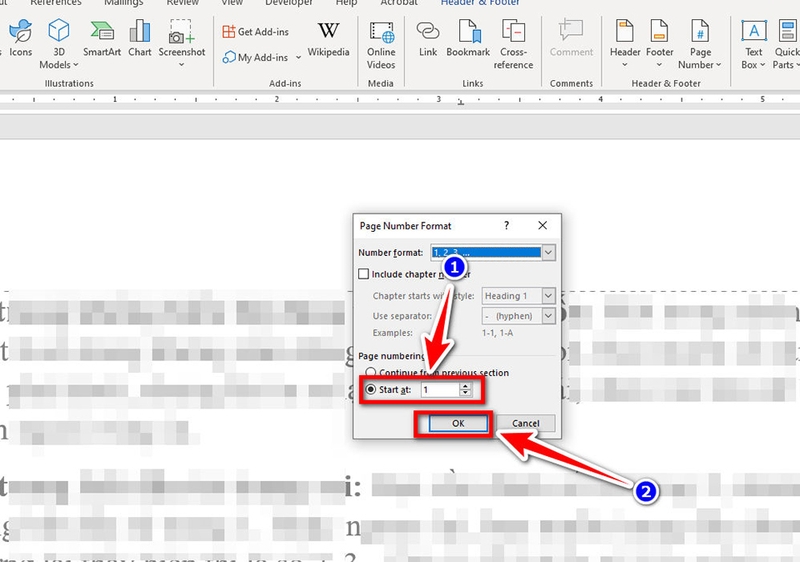 Cách đánh số trang từ trang 2 - 04