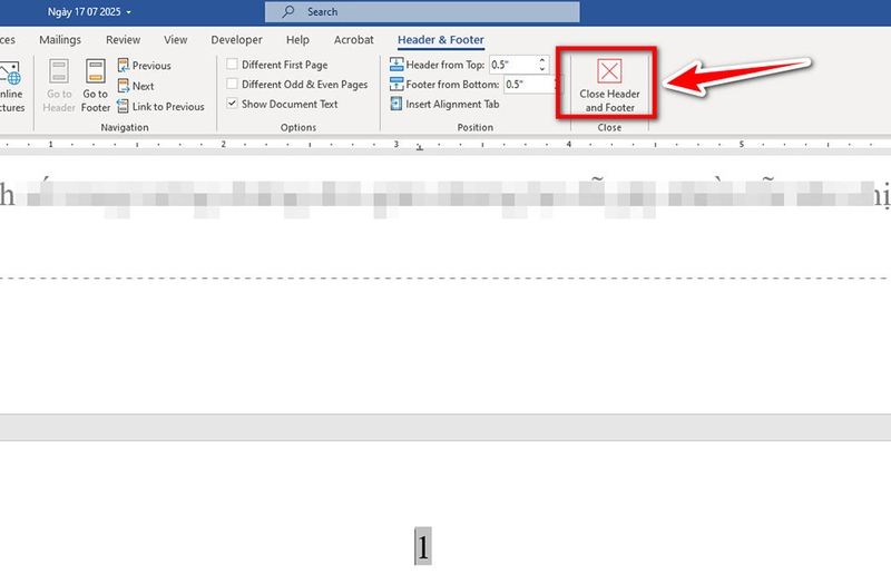 Cách đánh số trang từ trang 2 - 03
