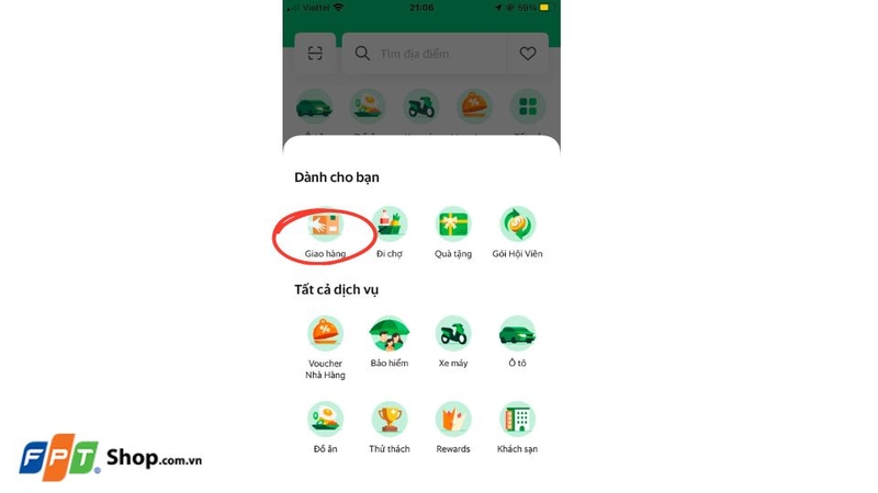 Cách đặt Grab giao hàng 1