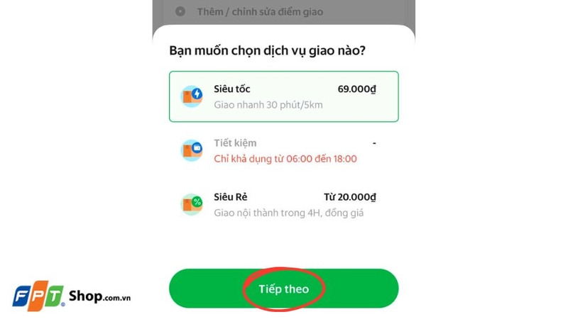 Cách đặt Grab giao hàng 5