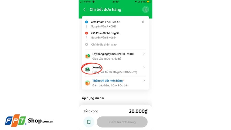Cách đặt Grab giao hàng 7