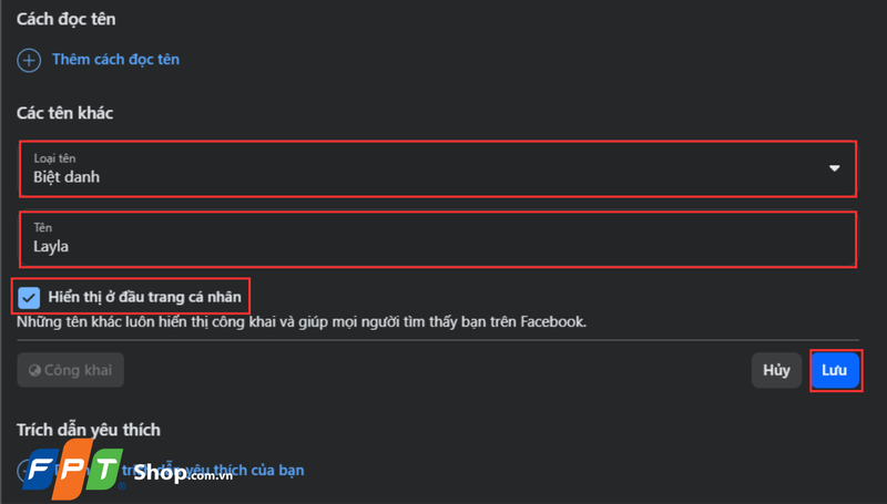 Cách đặt biệt danh trên Facebook 6