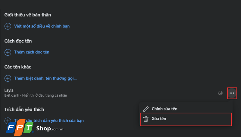 Cách đặt biệt danh trên Facebook 9