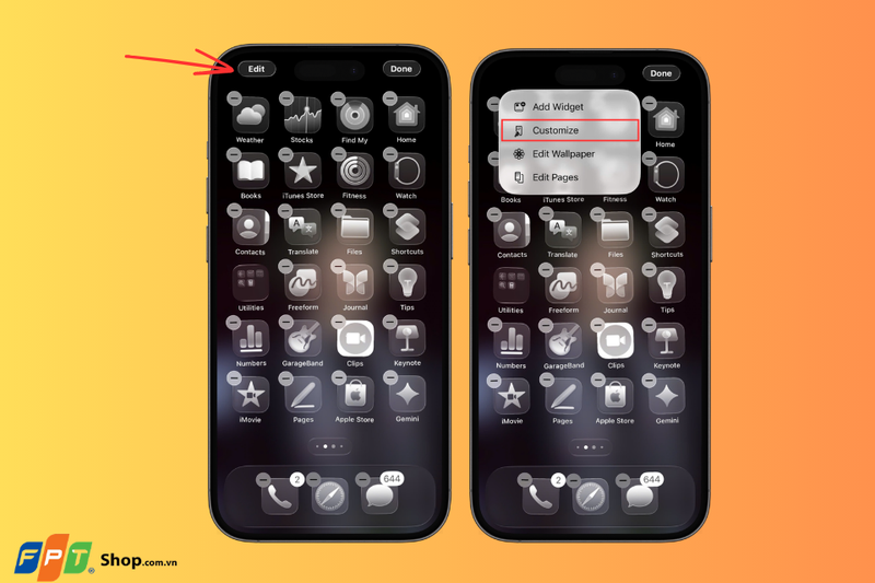 Cách tắt icon app trong suốt 1