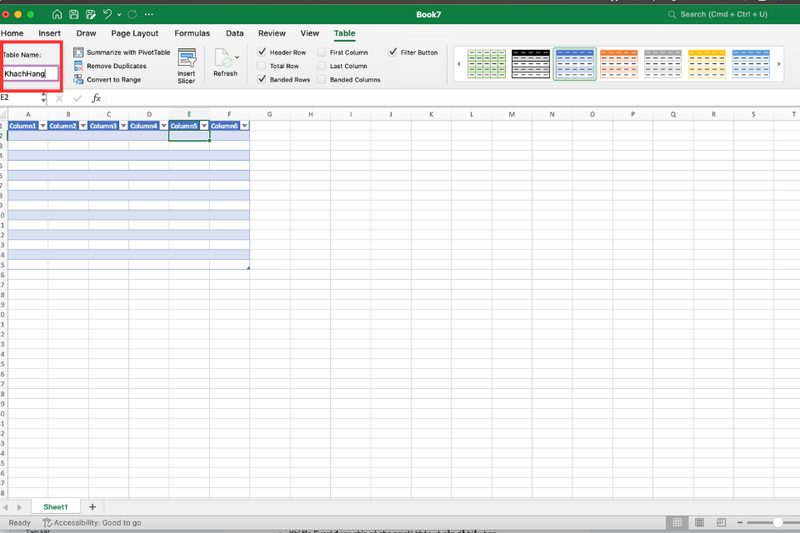 Cách đặt tên cho bảng Excel (6)