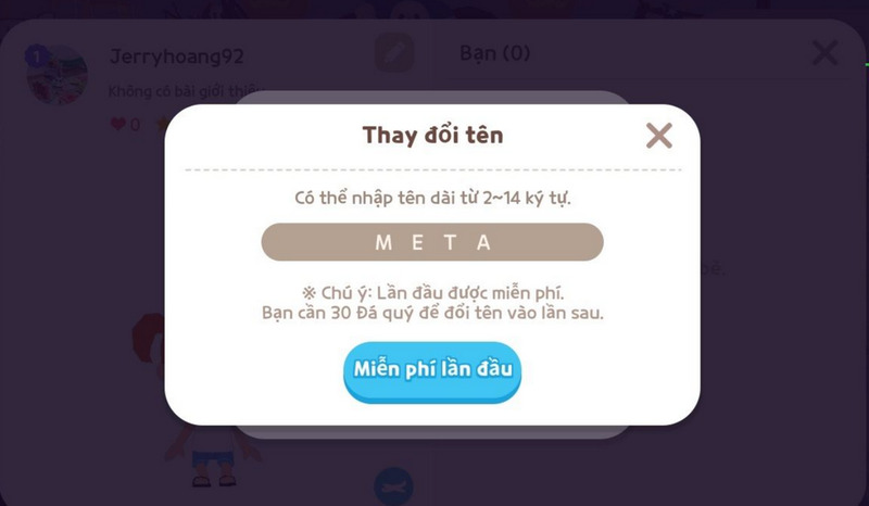 Chú ý về cách đặt tên Play Together