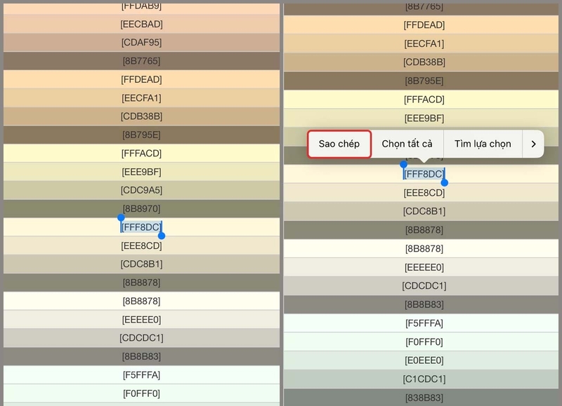 cách đặt tên màu trong game 2