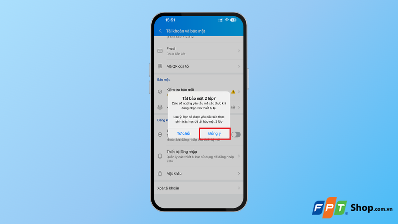 Cách tắt xác thực 2 lớp trên Zalo