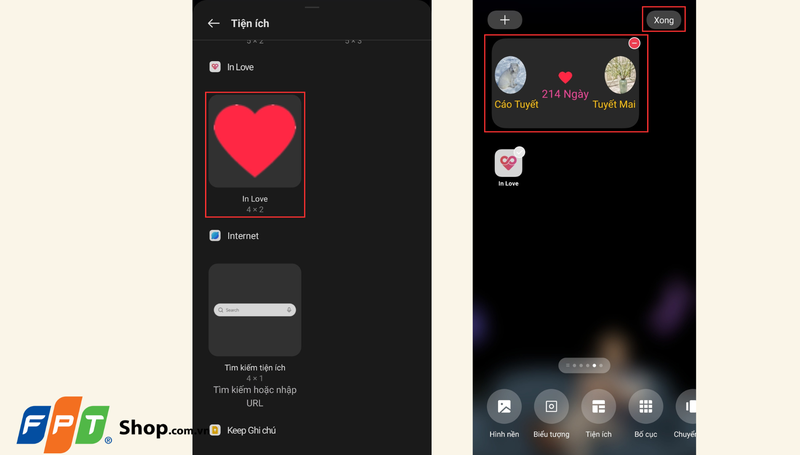 Cách để inlove ra màn hình chính trên điện thoại Android 5
