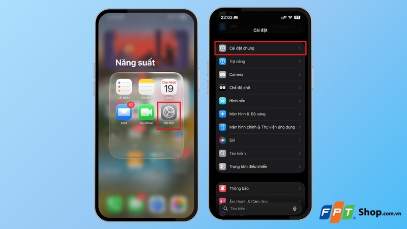 Truy cập ứng dụng Cài đặt trên iPhone